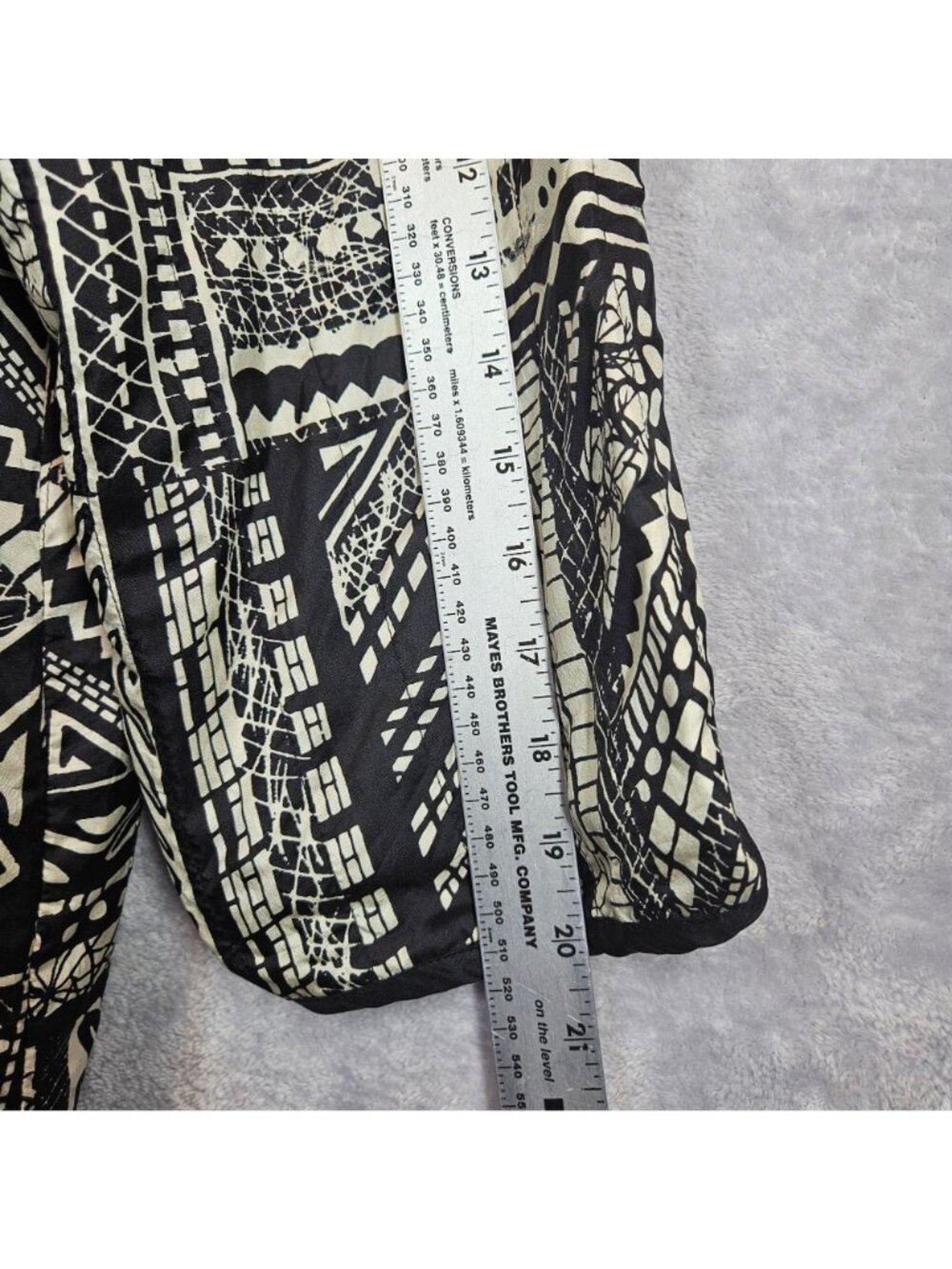 Chicos Black White Embroidered Silk Jacket Womens XL Floral Career Office Boho - Picture 6 of 12
